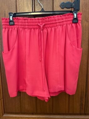 BCBGeneration Coral Pink Drawstring Athletic Shorts